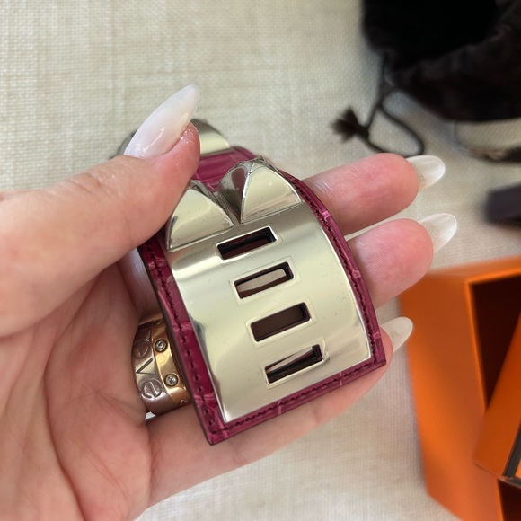 HERMES COLLIER DE CHIEN CROCODILE BRACELET NEW! - Picture 9 of 17